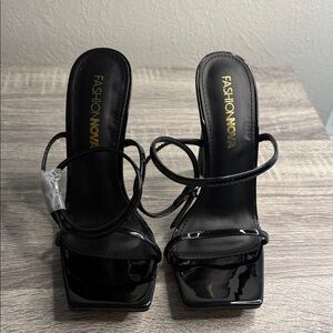 Fashion Nova Glossy Black Heels